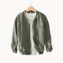 Ali - Breathable Linen Bomber Jacket Green