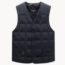 Archie - V-Neck Puffer Vest Navy Blue