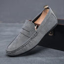 Armando - Genuine Leather Flat Loafers Gray