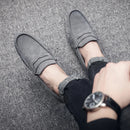 Armando - Genuine Leather Flat Loafers Gray