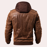 Oliver - Removable Hood Bomber Jacket Brown