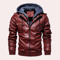 Oliver - Removable Hood Bomber Jacket Red