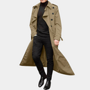 Noah - Double-Breasted Long Trench Coat Khaki