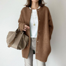 ElegantWear | Wool Cardigan Jackets Caramel