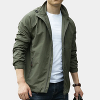 Alex - Lightweight Casual Hooded Windbreaker Army Green