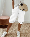 Addison - Relaxed Drawstring Casual Shorts White