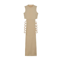 Angelina - Cut-Out Bodycon Dress Beige