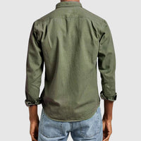 Dan - Classic Denim Shirt Jacket Green Back