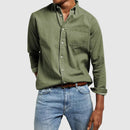 Dan - Classic Denim Shirt Jacket Green