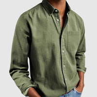 Dan - Classic Denim Shirt Jacket Green