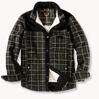 Outlander - Sherpa-Lined Flannel Jacket Army Green