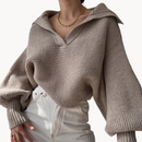 Aimi - Warmth Ribbed Pullover Sweater Khaki