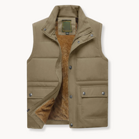 Ethan - Sherpa-Lined Utility Vest Khaki