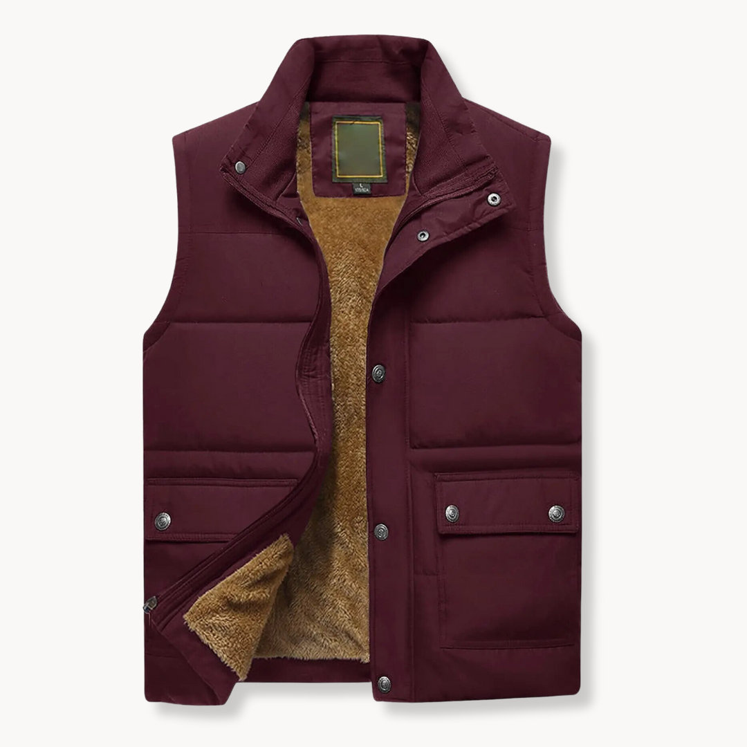 Ethan - Sherpa-Lined Utility Vest Red