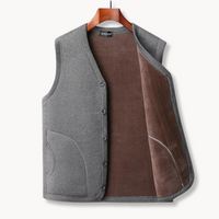 Anthony - Button-Up Fleece Vest Light Gray