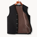 Anthony - Button-Up Fleece Vest Black