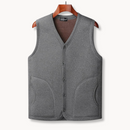 Anthony - Button-Up Fleece Vest Light Gray