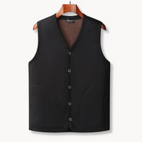 Anthony - Button-Up Fleece Vest Black