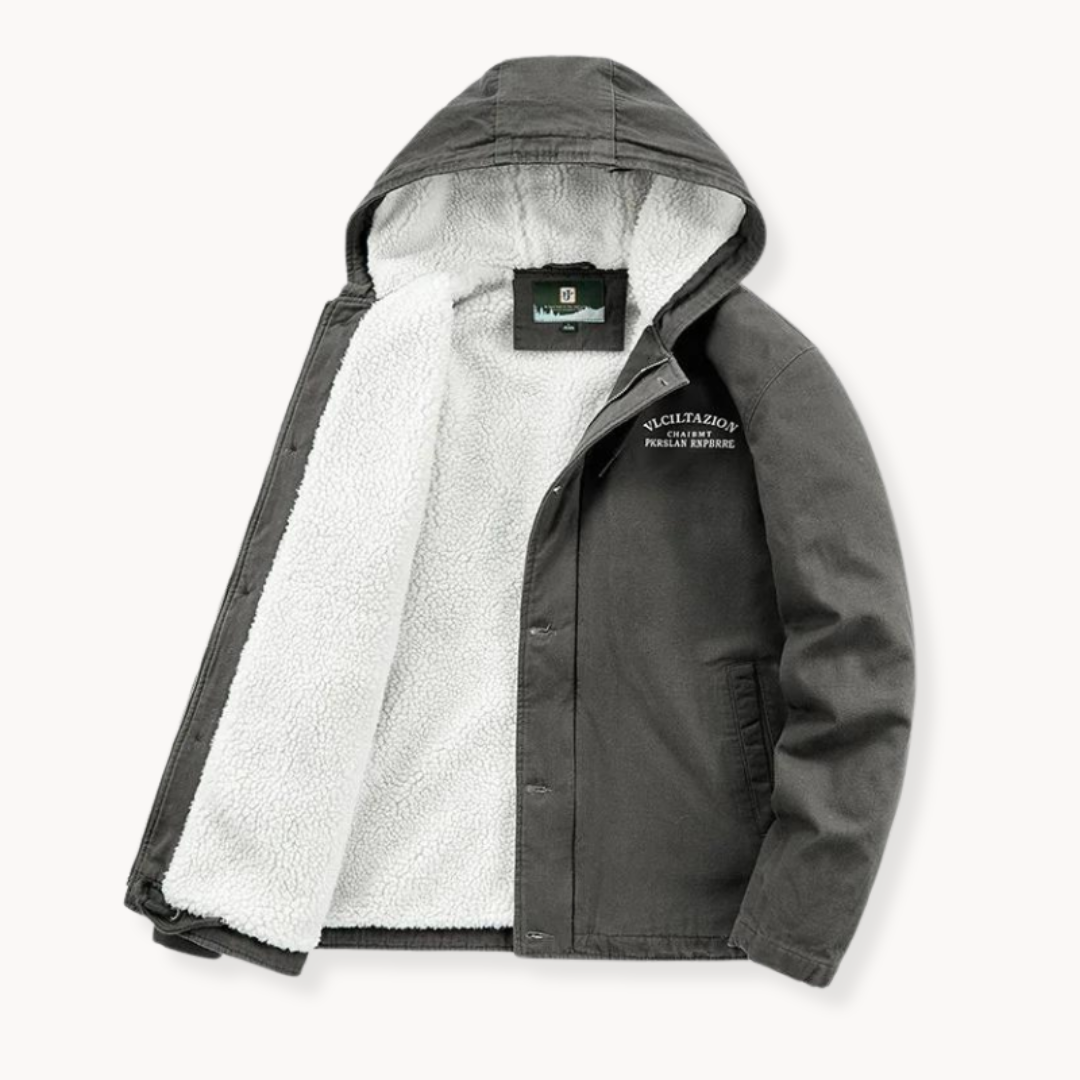 Arctic - Fleece Lined Hooded Jacket Grey