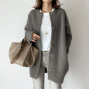 ElegantWear | Wool Cardigan Jackets Gray