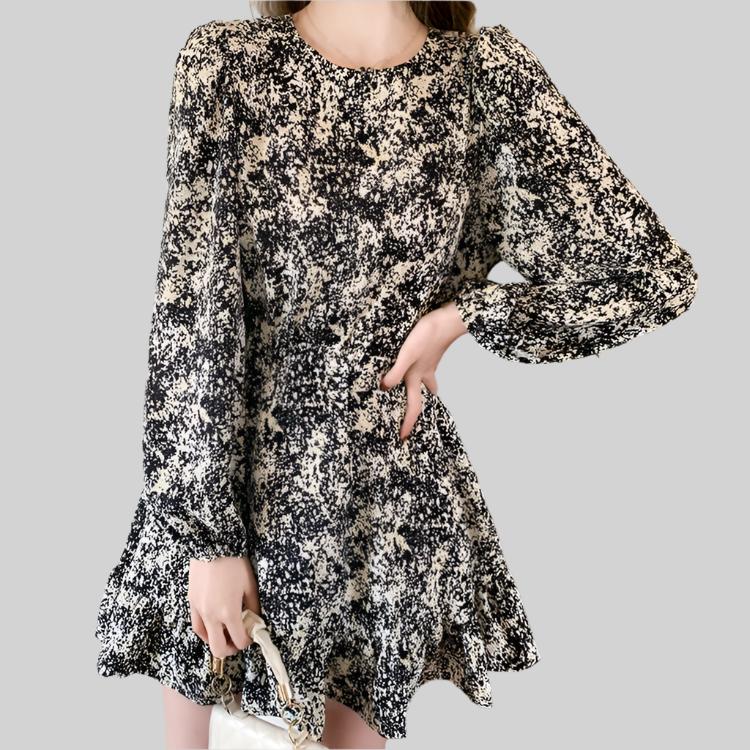 Anna - Floral Long-Sleeve Mini Dress