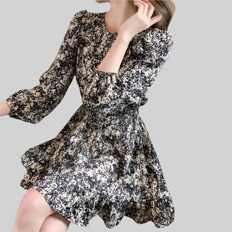 Anna - Floral Long-Sleeve Mini Dress