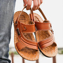 Alex - Textured Leather Sling Sandals