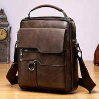 Anna - Compact Shoulder Messenger Bag Dark Brown