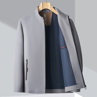 Terence - Stand Collar Bomber Jacket Light Gray