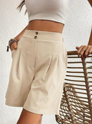 Amelia - Pleated High-Waist Shorts