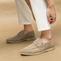 Andrea - Casual Leather Walking Loafers khaki