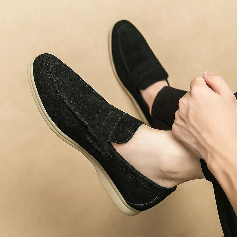 Andrea - Casual Leather Walking Loafers Black