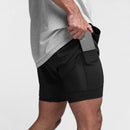 Harry - Double-Layer Training Shorts Black-Black Lining