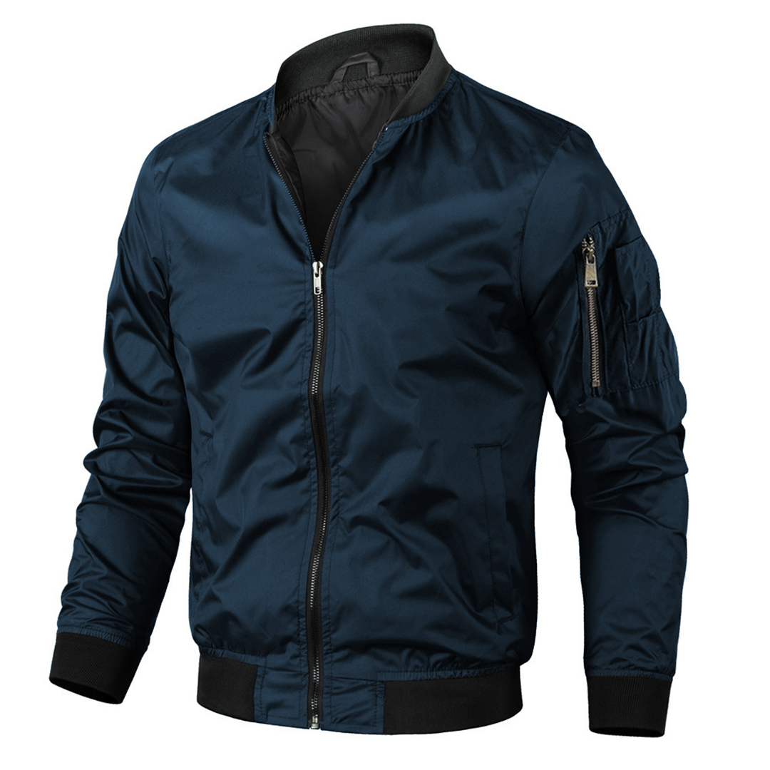 Noah - Classic Lightweight Bomber Jacket Dark Blue