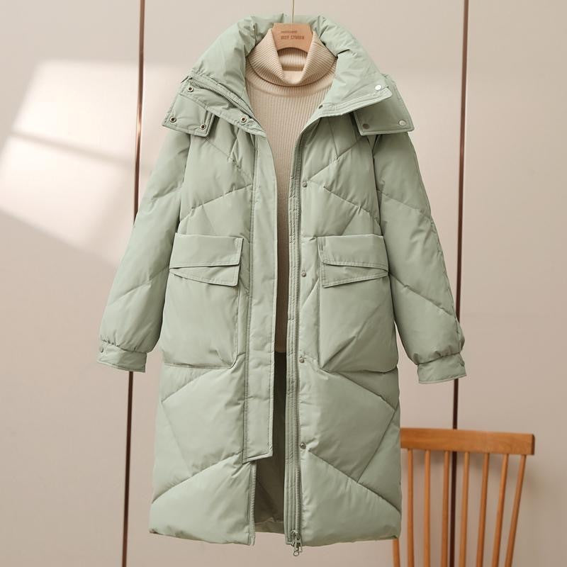 Alexander - Hooded Long Puffer Jacket Mint