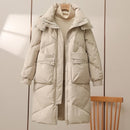 Alexander - Hooded Long Puffer Jacket Beige