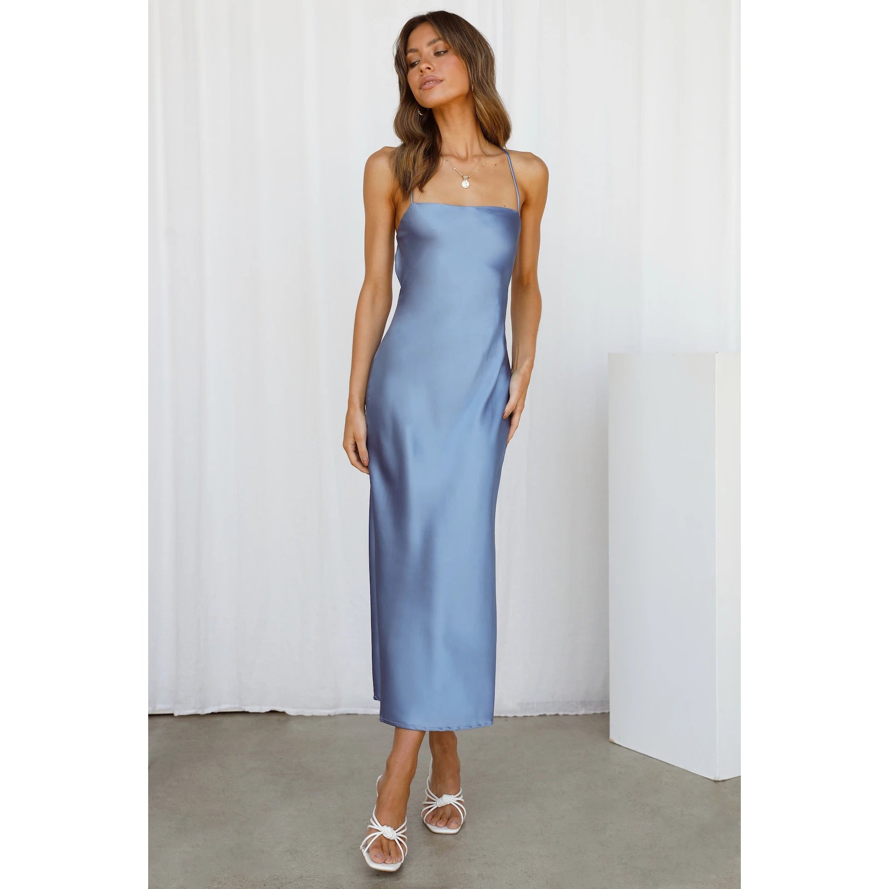 Alex - Satin Slip Midi Dress