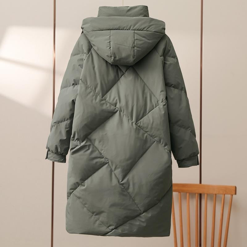 Alexander - Hooded Long Puffer Jacket Green