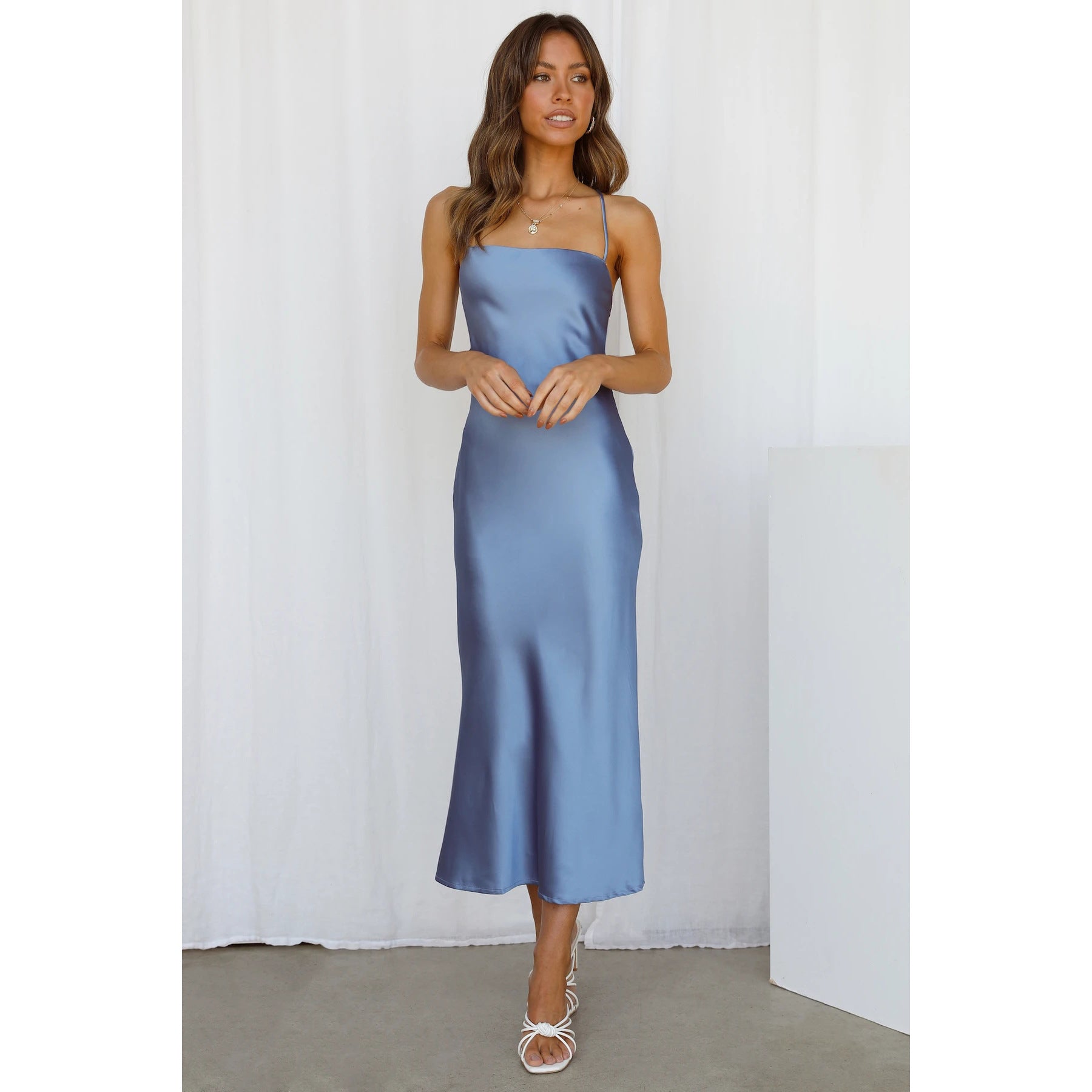 Alex - Satin Slip Midi Dress