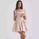 Angelina - Floral Smocked Mini Dress Floral Print 1