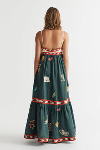 Ann - Embroidered Boho Maxi Dress