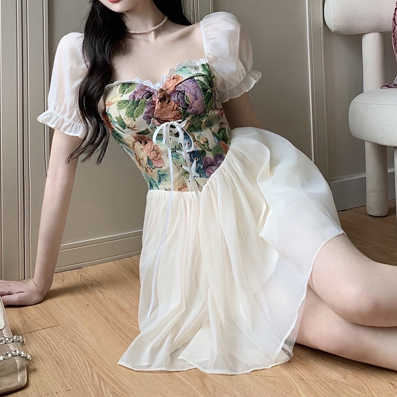 Aisha - Floral Corset Mini Dress