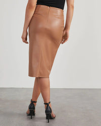 Abbie - Faux Leather Wrap Skirt