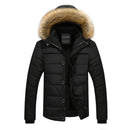 Elijah - Faux Fur Hooded Puffer Jacket Black