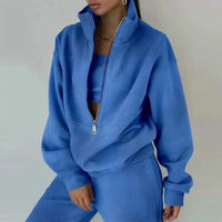 Angel - Zipper High Collar Tracksuit Blue