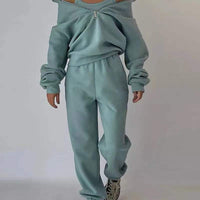 Angel - Zipper High Collar Tracksuit Light Green