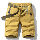 Gary - Canvas Belted Cargo Shorts Yellow