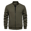 Henry - Textured Casual Bomber Jacket Green