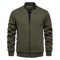 Henry - Textured Casual Bomber Jacket Green