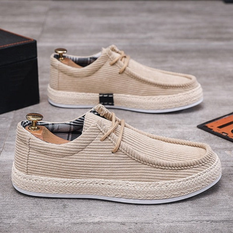 Anny - Casual Corduroy Canvas Shoes Beige